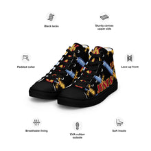 Load image into Gallery viewer, JESUS 100 - Men’s high top canvas shoes - Black and White Bottoms