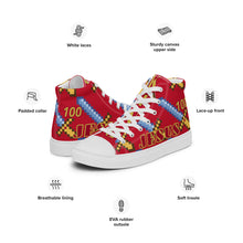 Load image into Gallery viewer, JESUS 100 - Men’s high top canvas shoes - Red