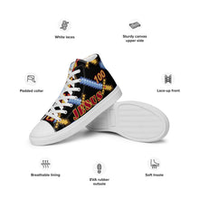 Load image into Gallery viewer, JESUS 100 - Men’s high top canvas shoes - Black and White Bottoms