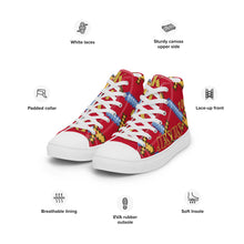 Load image into Gallery viewer, JESUS 100 - Men’s high top canvas shoes - Red