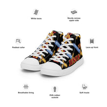 Load image into Gallery viewer, JESUS 100 - Men’s high top canvas shoes - Black and White Bottoms