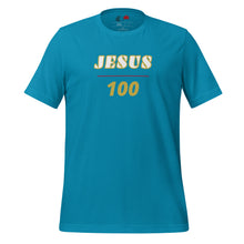 Load image into Gallery viewer, JESUS 100 - Unisex t-shirt - White & Gold text