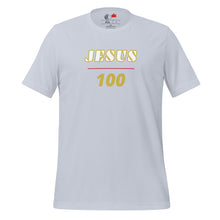 Load image into Gallery viewer, JESUS 100 - Unisex t-shirt - White & Gold text