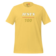 Load image into Gallery viewer, JESUS 100 - Unisex t-shirt - White & Gold text