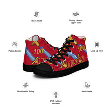 Load image into Gallery viewer, JESUS 100 - Women’s high top canvas shoes - Red