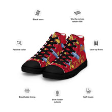 Load image into Gallery viewer, JESUS 100 - Women’s high top canvas shoes - Red