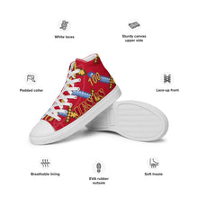 Load image into Gallery viewer, JESUS 100 - Women’s high top canvas shoes - Red