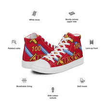 Load image into Gallery viewer, JESUS 100 - Women’s high top canvas shoes - Red