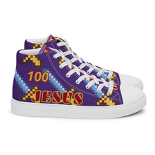 Load image into Gallery viewer, JESUS 100 - Women’s high top canvas shoes - Indigo