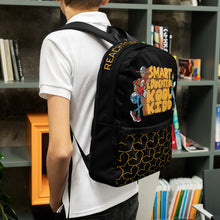 Load image into Gallery viewer, Smart Educated Kool Kidd - Reach for Sky Medium Backpack -Black & Gold