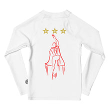 Load image into Gallery viewer, HERO - Kids Rash Guard - White - (Male Super Hero on back)