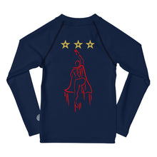 Load image into Gallery viewer, HERO - Kids Rash Guard - Navy - (Male Super Hero on back)