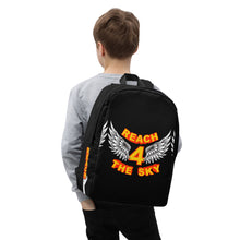 Load image into Gallery viewer, REACH FOR THE SKY - Minimalist Backpack - Black - Yellow text