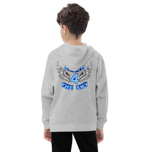 Load image into Gallery viewer, REACH FOR THE SKY - Kids fleece hoodie - Blue text