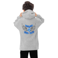 Load image into Gallery viewer, REACH FOR THE SKY - Kids fleece hoodie - Blue text