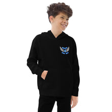 Load image into Gallery viewer, REACH FOR THE SKY - Kids fleece hoodie - Blue text