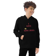Load image into Gallery viewer, KING JESUS Kids fleece hoodie - Red Text