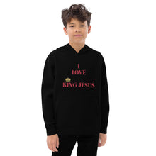 Load image into Gallery viewer, KING JESUS Kids fleece hoodie - Red Text