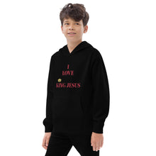 Load image into Gallery viewer, KING JESUS Kids fleece hoodie - Red Text