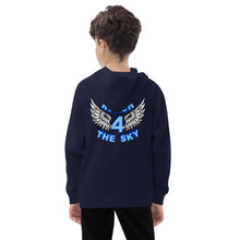 Load image into Gallery viewer, REACH FOR THE SKY - Kids fleece hoodie - Blue text