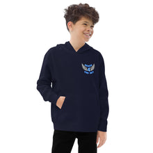 Load image into Gallery viewer, REACH FOR THE SKY - Kids fleece hoodie - Blue text