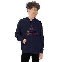 Load image into Gallery viewer, KING JESUS Kids fleece hoodie - Red Text