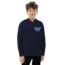 Load image into Gallery viewer, REACH FOR THE SKY - Kids fleece hoodie - Blue text