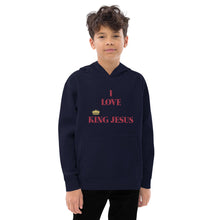 Load image into Gallery viewer, KING JESUS Kids fleece hoodie - Red Text
