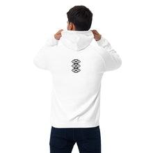 Load image into Gallery viewer, Observe - Unisex eco raglan hoodie - White, also comes in short sleeve tee