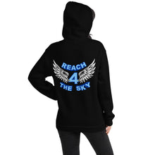Load image into Gallery viewer, Adult Reach - 4 - The Sky Unisex Hoodie Blue Text