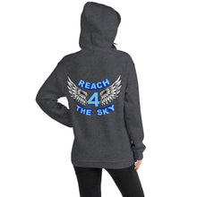 Load image into Gallery viewer, Adult Reach - 4 - The Sky Unisex Hoodie Blue Text