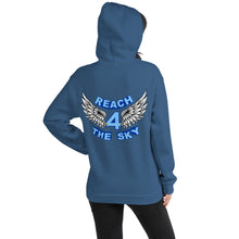 Load image into Gallery viewer, Adult Reach - 4 - The Sky Unisex Hoodie Blue Text