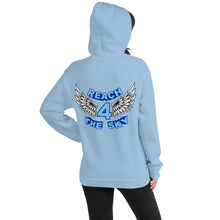 Load image into Gallery viewer, Adult Reach - 4 - The Sky Unisex Hoodie Blue Text