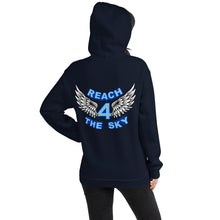 Load image into Gallery viewer, Adult Reach - 4 - The Sky Unisex Hoodie Blue Text