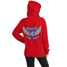 Load image into Gallery viewer, Adult Reach - 4 - The Sky Unisex Hoodie Blue Text