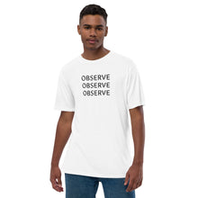 Load image into Gallery viewer, Observe - Unisex premium viscose hemp t-shirt - White