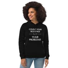 Load image into Gallery viewer, COUNT YOUR BLESSINGS Women's eco fitted hoodie - Black