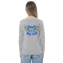 Load image into Gallery viewer, REACH FOR THE SKY - Youth long sleeve tee - Blue text