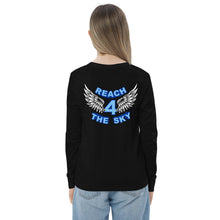 Load image into Gallery viewer, REACH FOR THE SKY - Youth long sleeve tee - Blue text
