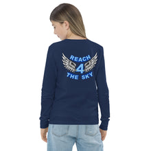 Load image into Gallery viewer, REACH FOR THE SKY - Youth long sleeve tee - Blue text