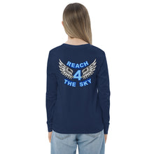 Load image into Gallery viewer, REACH FOR THE SKY - Youth long sleeve tee - Blue text
