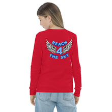 Load image into Gallery viewer, REACH FOR THE SKY - Youth long sleeve tee - Blue text