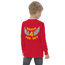 Load image into Gallery viewer, REACH FOR THE SKY - Youth long sleeve tee - Yellow text