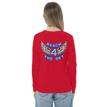 Load image into Gallery viewer, REACH FOR THE SKY - Youth long sleeve tee - Blue text