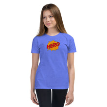 Load image into Gallery viewer, HERO - Youth Short Sleeve T-Shirt (Girl Super Hero on back)
