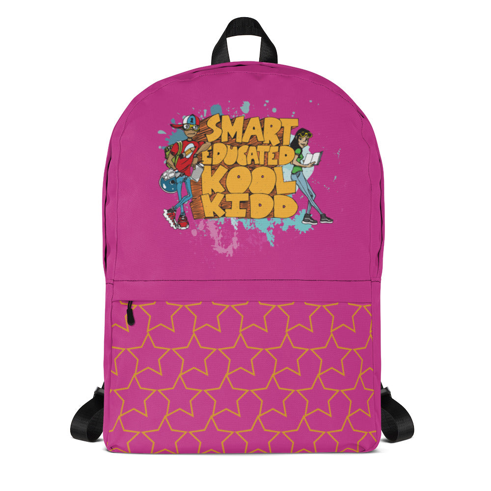 Smart Educated Kool Kidd - Reach For The Sky Medium Backpack - Pink Splash