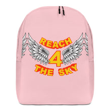 Load image into Gallery viewer, REACH FOR THE SKY - Minimalist Backpack -Pink - Yellow text
