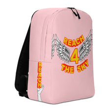 Load image into Gallery viewer, REACH FOR THE SKY - Minimalist Backpack -Pink - Yellow text
