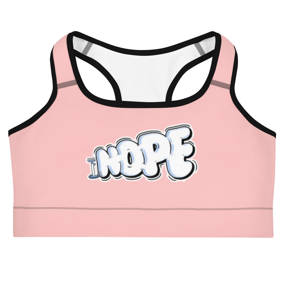 NOPE - Sports bra - Pink - Outline Black – SAY WORD APPAREL NYC