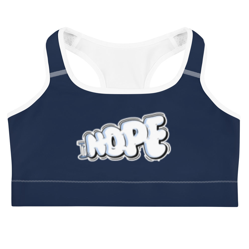 NOPE - Sports bra - Navy - Outline white